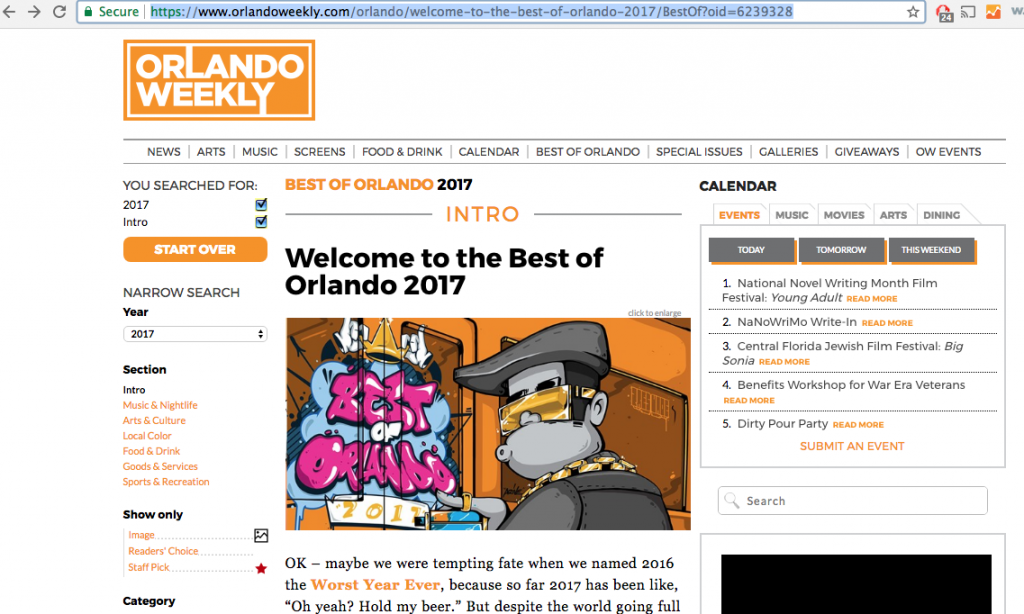 magazine award orlando best of