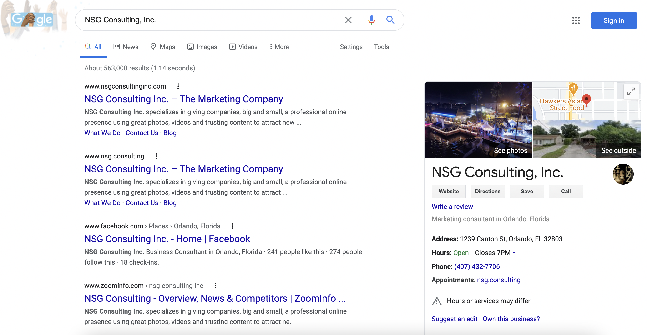 NSG Consulting Google Listing Business Marketing SEO